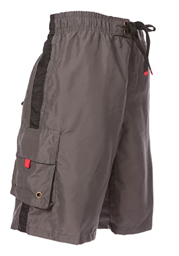 Sakkas Mens Solid Color with Contrast Stripes Skate Surf Board Short Swim Trunks