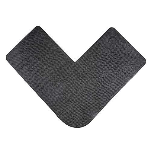 fluffy® Badteppich für Eckduschen aus Chenille mit Rutschfester...