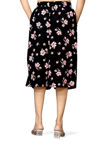 Image of Viscose Rayon Flared Printed Plazzo Palazzo Pants, Loose /Relaxed Fit Regular, Office Wear, Casual Wear Comfortable, Trouser Pants for Girls & Women Black Kerri Design (S to 3XL Size)