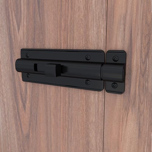 Image of Boniry Premium Heavy Duty Door Latch | Door Stopper Lock | Main Door High Security and Home and Office Doors for Wooden and PVC Door Latch (1, Black)