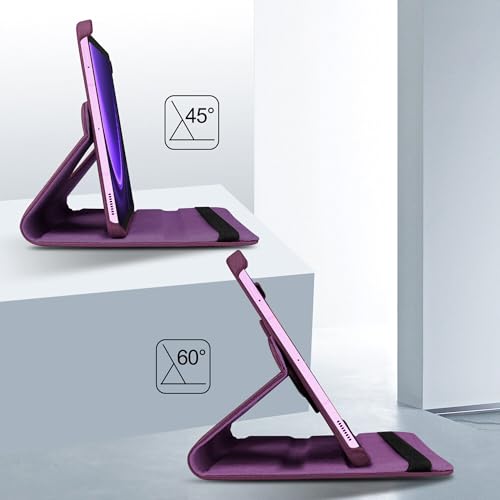 Image of TGK Rotating Cover for Samsung Galaxy Tab S9 FE 10.9 inch Tablet 360 Degree Rotating Leather Flip Case (Purple)