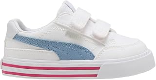 Puma Unisex-Child Court Classic Vulc Hook and Loop Shoes, White-Silver Mist AH25, Toddler 9