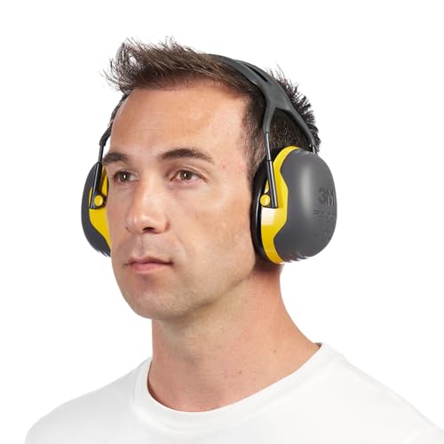 3M Peltor X2 Kapselgehörschutz – idealer Gehörschutz vor hohen Geräuschpegeln im Bereich von 94-105 dB (SNR: 31 dB), zum Beispiel beim Arbeiten mit Schleifmaschinen, 1-er-Pack, Schwarz/Gelb