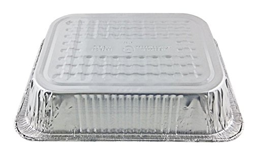 Handi-Foil 1/2 Half-Size Deep Aluminum Steam Pan w/Lids -Disposable Trays (Pack of 100)