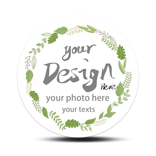 Image of Personalized Sticker Labels with Floral Wreath Wedding Favors, Gift Labels,Thank You Stickers, Round Jars Label in 1.5", 2", 2.5", 3", 4", from 30 to 500pcs (Style 5)