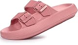 Weweya Slides Sandals for Women Pillow Slippers Foam Cushioned Slip On Rubber Sandals Watermelon Wom
