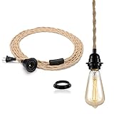 ✔ Diese Textilkabel Pendelleuchte Kit ist eine ideale Leuchte, um Ihrer Küche oder Ihrem Zuhause Kreativität und Gemütlichkeit zu verleihen. Sie können dies alleine oder sie in Gruppen hinzufügen. Perfekt für die Bar, Küche, Dachboden, Esszimmer, Arbeitszimmer, Schlafzimmer und mehr!