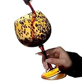 Copas de vino tinto con tallo de 610 ml con estampado de leopardo, copas de copa con estampado de leopardo, para cocina, bar, amigos, Acción de Gracias, cerveza, fiesta de cumpleaños, Navidad, boda