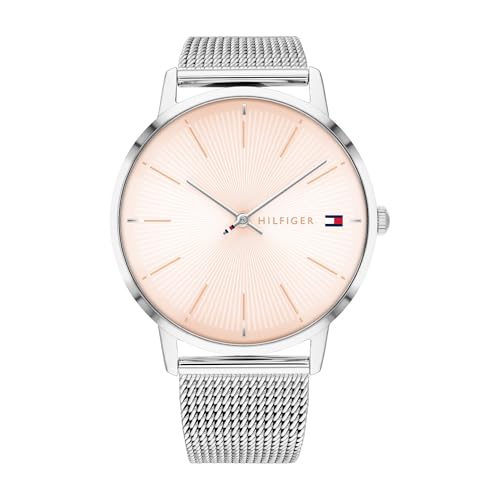 Tommy Hilfiger Orologio da Donna 40mm al Quarzo - Quadrante Blush Sunray, Bracciale in Maglia di Acciaio Inossidabile - 1782244