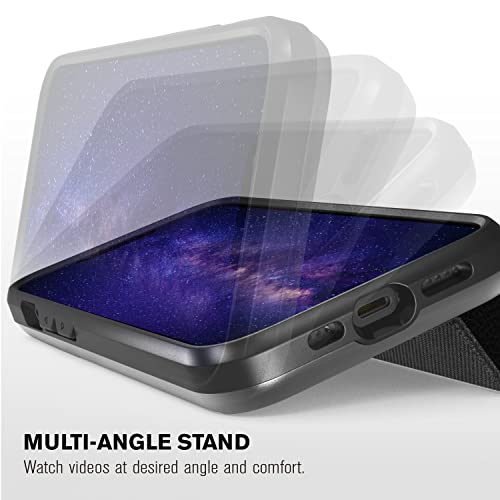 VENA vCommute Wallet Case Compatible with Apple iPhone 14 (6.1"-inch), (Military Grade Drop Protection) Flip Leather Cover Card Slot Holder with Kickstand - Black Slate — view 4