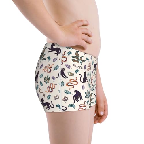 Boys' Cotton Boxer Brief Soft Underwear-Black Cat And Snake2
