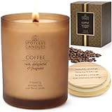 Coffee Candle - 9.7oz 55 Hrs Burn Time - Frosted Jar Candles...