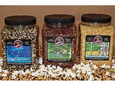 Gourmet Popping Corn Assortment - Three 5 Lb. Bottles