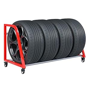 Generic rollendes Reifenlagerregal mit 4 Rädern