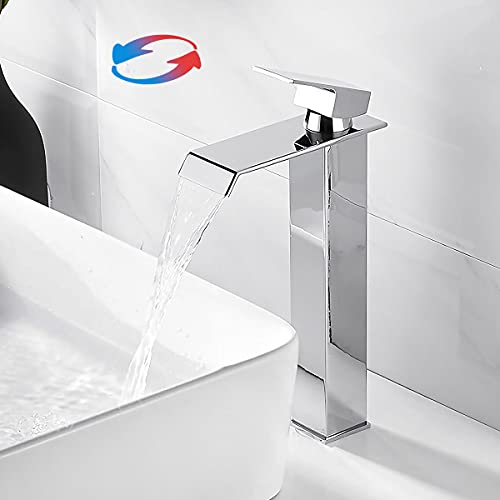Dolinvo-Grifo-de-Lavabo-Cascada-Alto-Griferia-Monomando-de-Bano-Cromado-Plateado-304-Acero-Inoxidable-Resistente-a-Corrosion-Grifo-Mezclador-Rectangular-sobre-Encimera-Sale-Agua-Fria-y-Caliente Dolinvo-Grifo-de-Lavabo-Cascada-Alto-Griferia-Monomando-de-Bano-Cromado-Plateado-304-Acero-Inoxidable-Resistente-a-Corrosion-Grifo-Mezclador-Rectangular-sobre-Encimera-Sale-Agua-Fria-y-Caliente