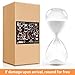 SWISSELITE Hourglass Sand Timers, Hourglass Sand Clock Inspired Glass for Home, Desk, Office Decor (4.4Inch-5Mins White)
