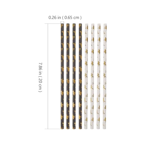 Pitillos de papel biodegradables dorados 100 pcs Healeved miniatura 2