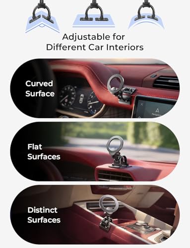Image of LISEN for MagSafe Car Phone Mount -Strong Magnets Magnetic Phone Holders for Your Car 2-in-1 Vent Dashboard Magnet Cell Phones Holder Mounts Car Accessories Gitfs for Men Women fit iPhone, CarbonFiber