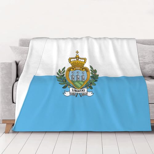 Couverture flanelle drapeau Saint-Marin plaid lit sofa - 2