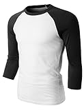 OLLIN1 PREMIUM Mens Lightweight 3/4 Sleeve Raglan Baseball Jersey Tee