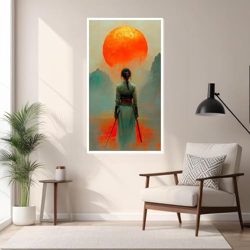 Affiche samouraï pour habiller un grand mur vide sans cadre encombrant
