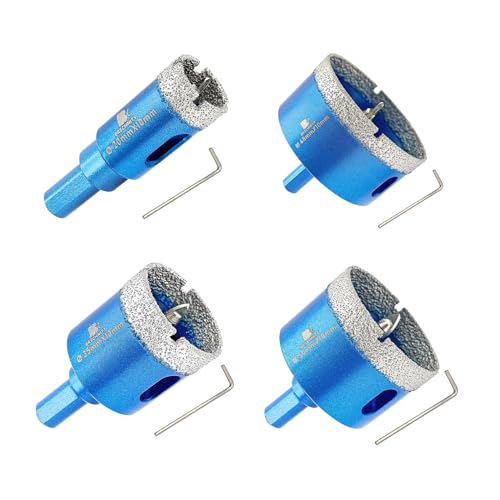 Dry Diamond Core Drill Bit with Pilot Bit -20 35 50 68mm Diamond Tile Hole Saw with Triangle Shank for Porcelain Tile Ceramic Stone Granite Marble