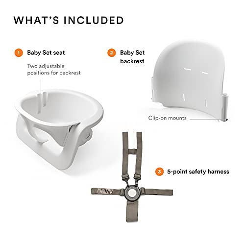 Stokke Steps Baby Set, Black - Transform Stokke Steps Into Comfortable High Chair - Suitable For Baby From 6 Months - Includes 5-Point Safety Harness - Tool Free, Adjustable & Ergonomic #TOP2