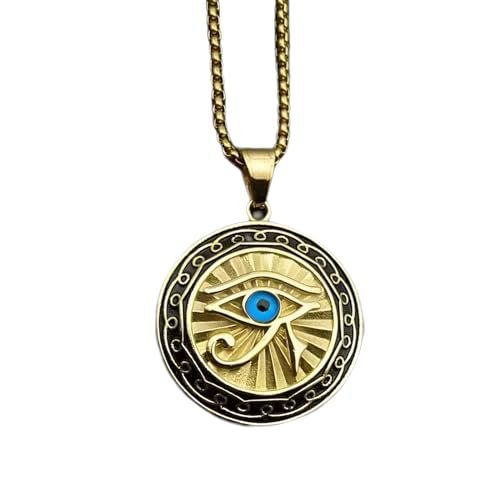 Collier Illuminati argent 925 pendentif Eye of Ra unisexe bijoux punk rock Halloween