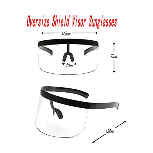 laureles Futuristic Oversized Shield Visor Sunglasses Women Flat Top 172mm sand glasses frame Sun Glasses Men2