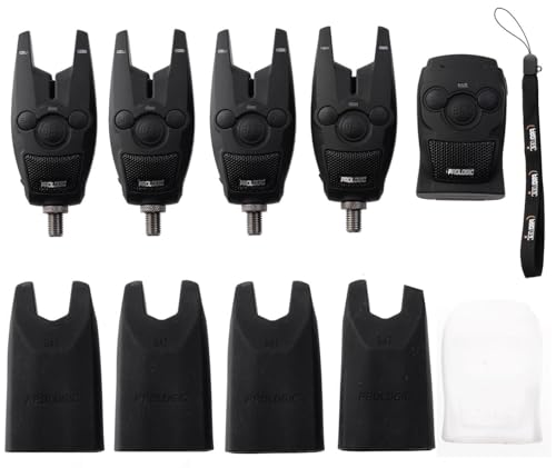 Prologic, set di segnalatori acustici BAT+ Bite 4+1-4 con segnalatore di abboccata + 1 ricevitore, per pesca alla carpa
