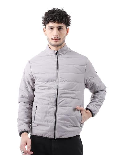 Image of The Indian Garage Co Men Slim Fit Solid Puffer Jackets