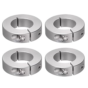 QUARKZMAN 4Stk Geteilte Stellringe 25mm Bohrung 45mm AD 12mm Breite Aluminiumlegierung Tiefenanschlagringe für Rad Schubkarren Achsgetriebe Einheiten Maschine Werkzeug Industrie Eloxierung
