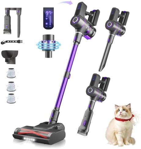 SMOTURR Cordless Stick Vacuum Cleaner 550W 45KPA - 1.5L Bagless For Pet Hair & Carpet