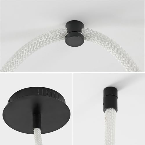 JONATHAN Y Serafina Metal LED Flush Mount Ceiling Light, 55", Black by JONATHAN Y - Used condition - Image 8