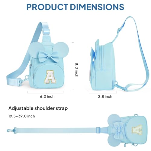 Image of YOOLIFE Birthday Gifts for 2 3 4 5 6 7 8 Year Old Girl Kids - Small Sling Bag for Girls, Initial Fanny Pack Crossbody Bag for Little Girl Purse, Birthday Gifts for Grandkids Daughter Sister, Blue (M)