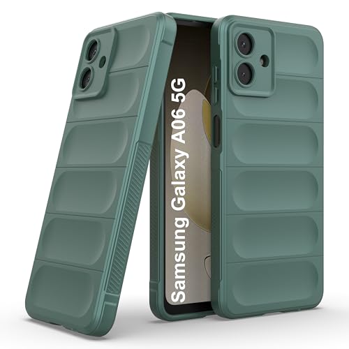 Image of Zapcase Back Case Cover for Samsung Galaxy A06 5G | Compatible for Samsung Galaxy A06 5G Back Cover | Liquid Silicon Magic Case with Camera Protection | Dark Green