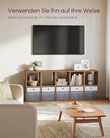VASAGLE Custos Kollektion - Bücherregal, Würfelregal, Standregal, offene Fächer, Wohnzimmer, Homeoffice, Schlafzimmer, Regal mit 5 Ebenen, 30 x 65,5 x 161,5 cm, vintagebraun LBC168K01 – Ansicht 4