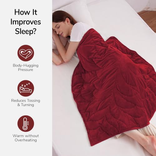 Image of Kaisa Weighted Blanket for Adults 7lbs 41 inch x 53 inch, Soft Heavy Cozy Luxury Crystal Velvet Small Weighted Lap Blanket, All-Season Blanket, Machine Washable, Burgundy