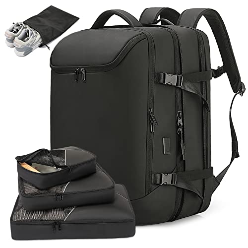 Tangcorle 50L Carry On Travel Backpack, Expandable Airline Approved Backpacks With 3 Packing Cubes, 17 Inch Laptop Back Pack Luggage For Traveling, Water Resistant Convertible Suitcase For Women Men #TOP11