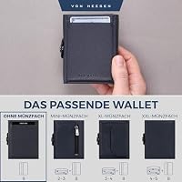VON HEESEN Slim Wallet mit RFID-Schutz - Mini Geldbörse Herren & Damen klein - Kreditkartenetui Geldklammer Kartenetui - Geldbeutel Portmonee Portemonnaie klein (Blau) – Ansicht 3