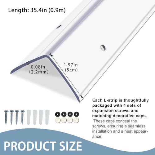 Protections d'angle de mur contre les chocs de meubles lot de 2 pré-percées - 3