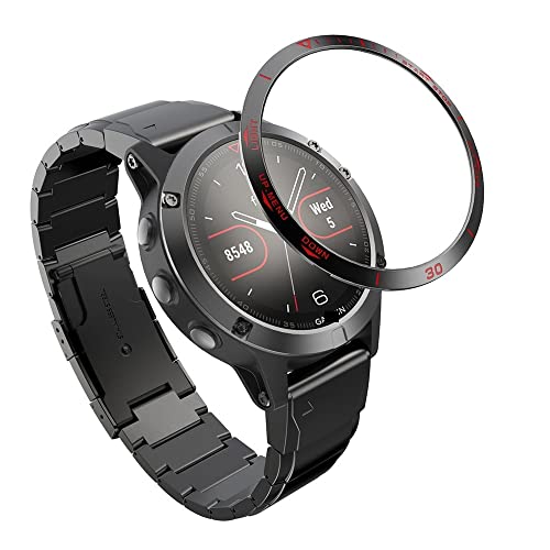 Lunette en métal pour montre Garmin Fenix 5 Plus finition acier premium