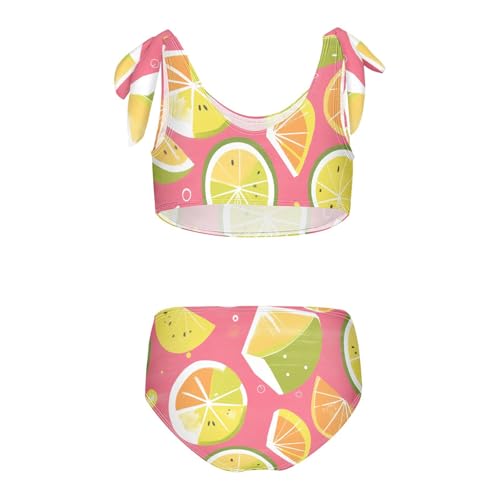 Green Kiwi Lime Pink Girl Two Piecing Kids Bikini Set Quick-Dry Swimsuits Swimming Suits Adjustable Strap2