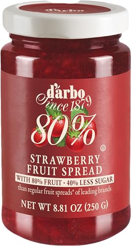 Darbo Strawberry Spread, 80% Fruit, All Natural, 40% Less Sugar