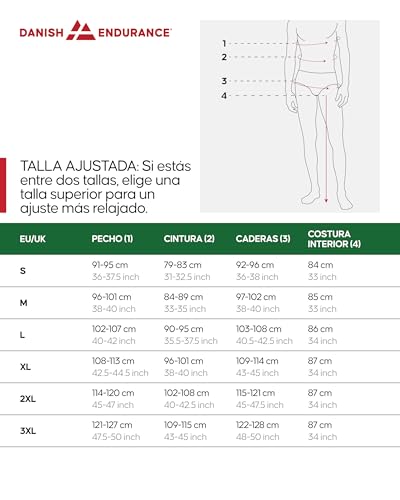 DANISH ENDURANCE Conjunto Térmico Lana Merino Hombre, Camiseta Térmica y Pantalon, Ropa Interior Lana Merino