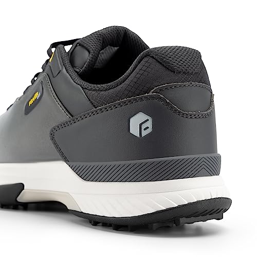 Fitville Extra Wide Mens Golf Shoes Professional Outdoor Waterproof Spiked Golf Shoes For Men(Gray, 10.5 X-Wide) #TOP6