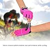 Gel Cycling Gloves Fingerless Padded Mountain Bike Bicycle Gloves Anti-slip Gym MTB Half Finger Reflective Biking Mitts Shock Absorbing Hiking Sports (Pink, M) - Image 5