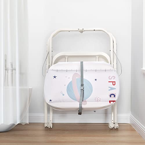 Sweeby Portable Baby Changing Table With Bathtub, Foldable Diaper Changing Table And Baby Changing Station With Wheels, Waterproof Changing Table Pad Topper, White #TOP5