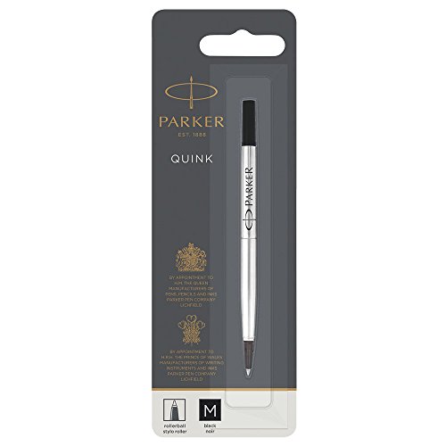 PARKER QUINK Rollerball Pen Ink Refill, Medium, Black