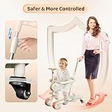 6 in 1 Kids Scooter, 3 Wheels Kick Scooter, Foldable Toddler Scooter with Adjustable Handbar, Removable Seat & Back Rest, Kid's Scooter with Flashing Wheels and Music for Boys and Girls 1-8 Years Old - Image 6